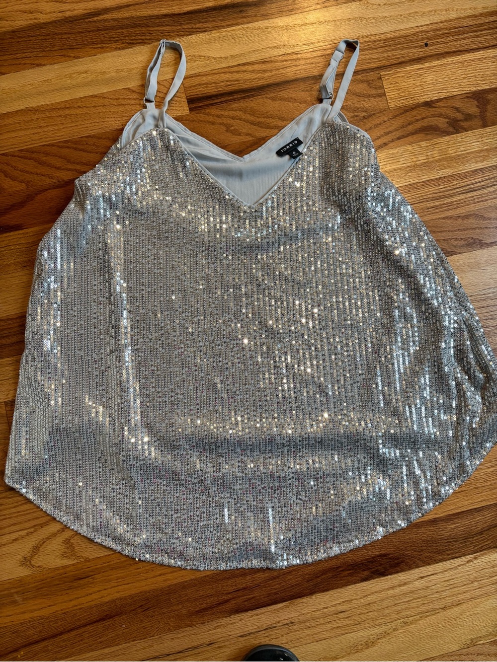 torrid Silver Sequin V-Neck Cami